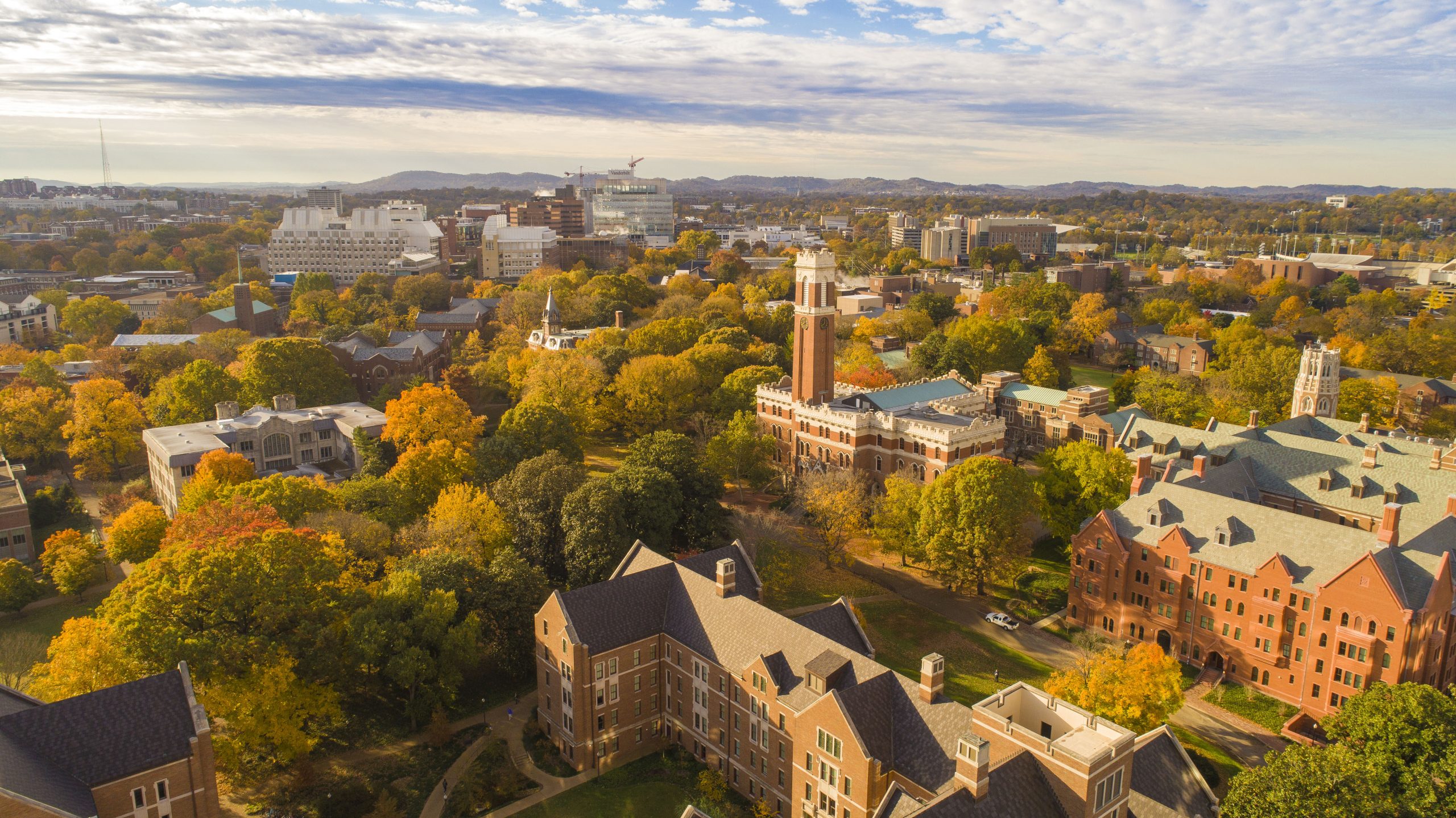 aerial photo of vanderbilt campus