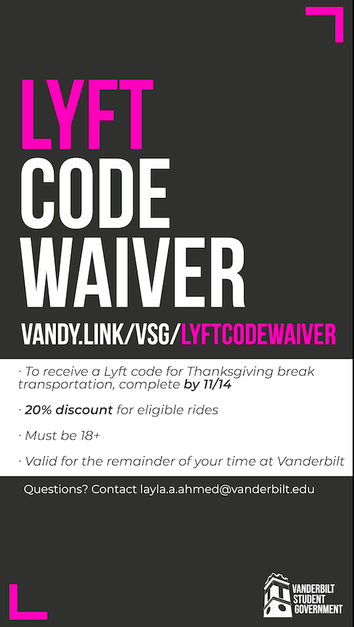 Lyft Code Waiver InnerVU Vanderbilt University