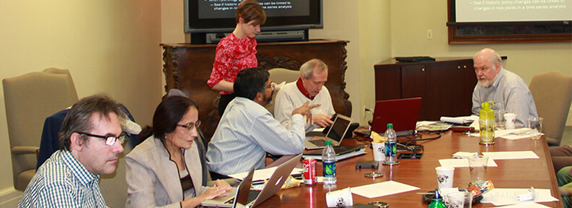 A research advisory team composed of faculty from other institutions meets with VIEE researchers to offer suggestions on how to expand and improve research efforts.