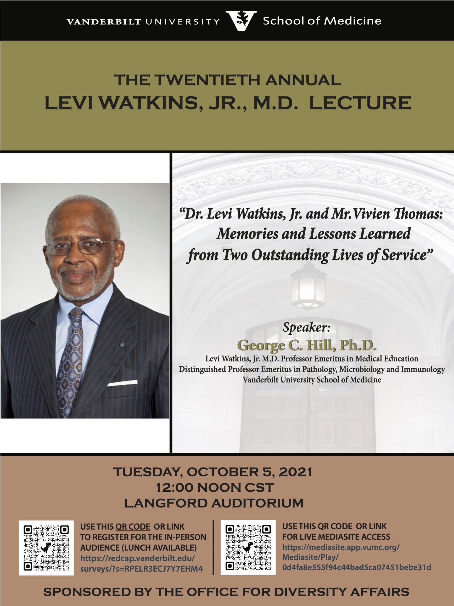 Dr. Levi Watkins, Jr. and Mr. Vivien Thomas: Memories and Lessons 